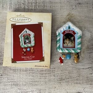Hallmark Keepsake Special Cool Cat Photo Holder 2002 Christmas Ornament 1221 EUC